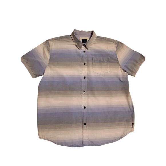 Prana Mens XL Tamrack Stripe Organic Cotton Grungecore Button up Stripe Shirt - Picture 3 of 9